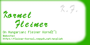 kornel fleiner business card